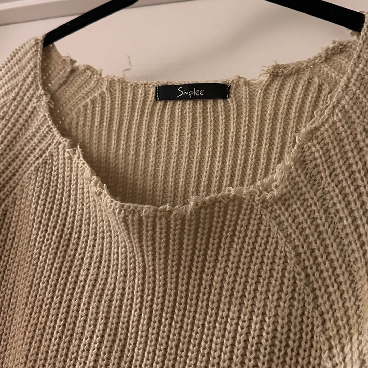 Simplee beige knit sweater dress size medium