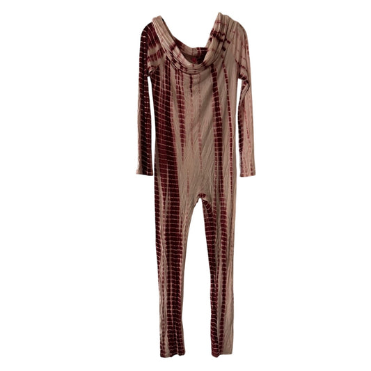 Fashion Love off the shoulder maroon tie dye one piece size 1X