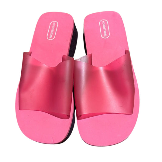 🍷Nordstrom pink Y2K era pink foam platform sandal slides size 3