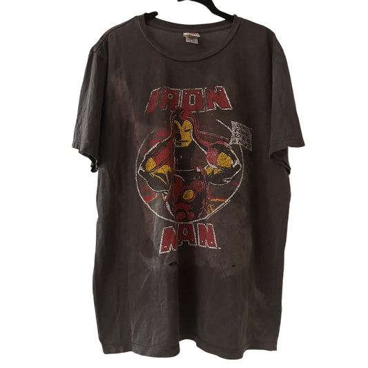 Junk food iron man distressed graphic tee size large