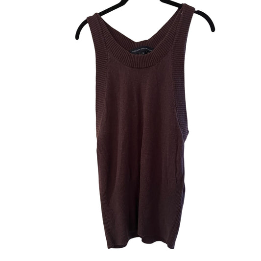 French Connection dark burgundy pull over wool blend sweater vest size small