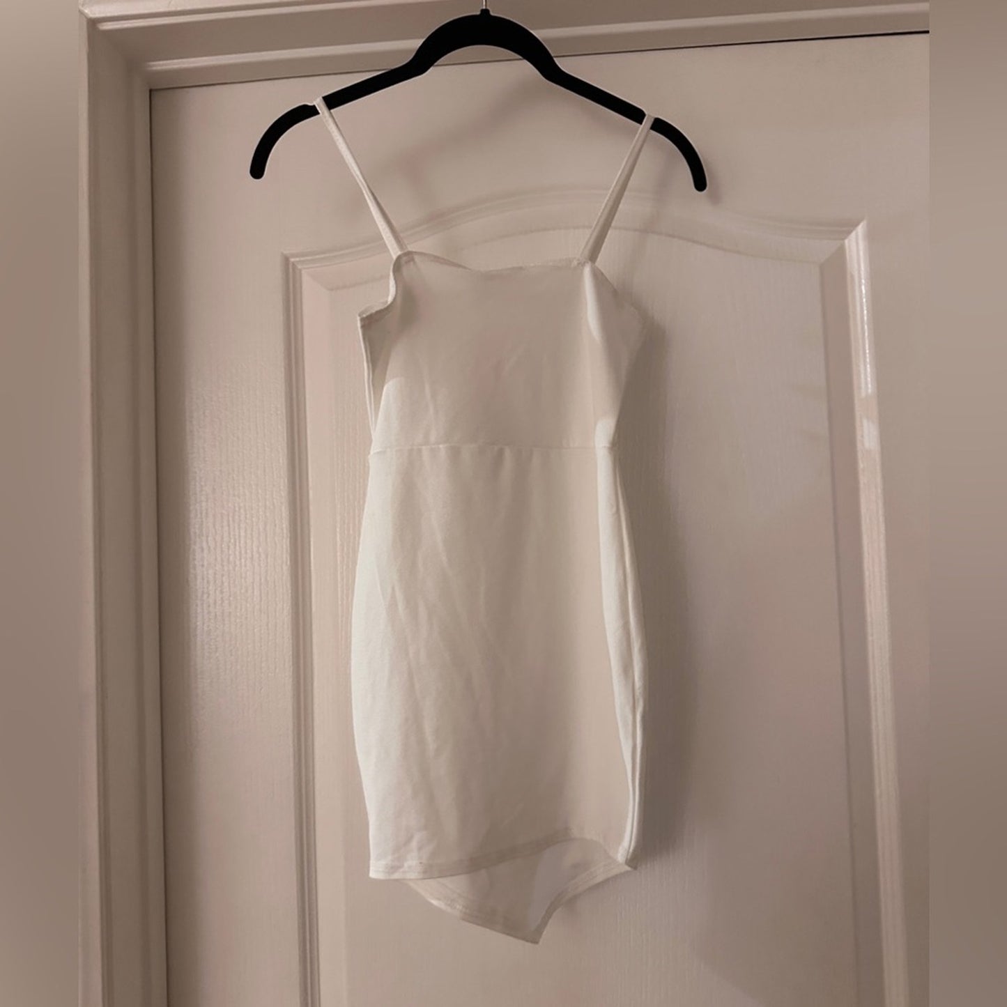 NWT boohoo white ivory square neck micro mini bodycon dress size 2