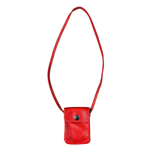 Roots Red Leather Crossbody Bag