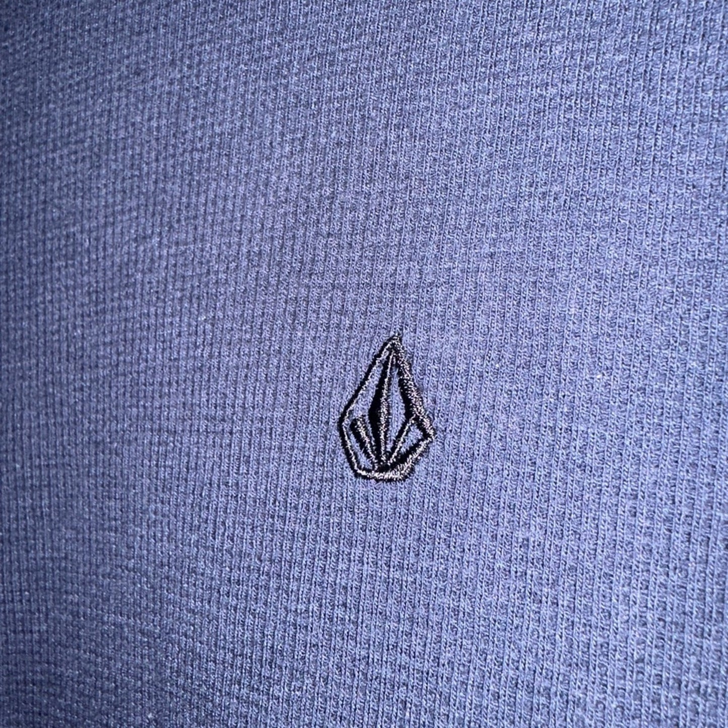 Volcum navy blue waffle knit long sleeve tee size medium