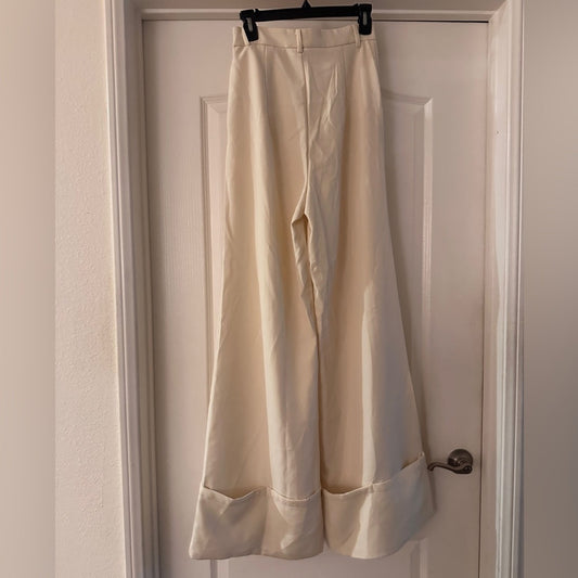NWT SHEIN cream high waisted trouser pants size small
