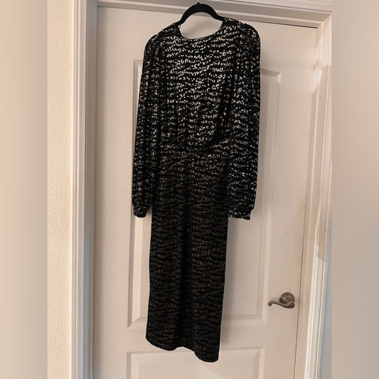 Jeff Gallano black and metallic animal print believer dress size 1 / small