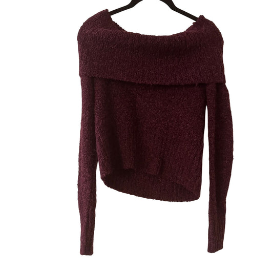 Mudd dark burgundy off the shoulder sweater size small