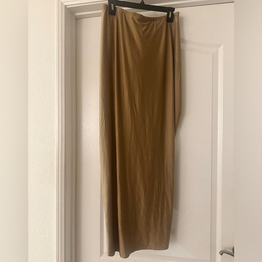 Deep Beige draped midi skirt size XL