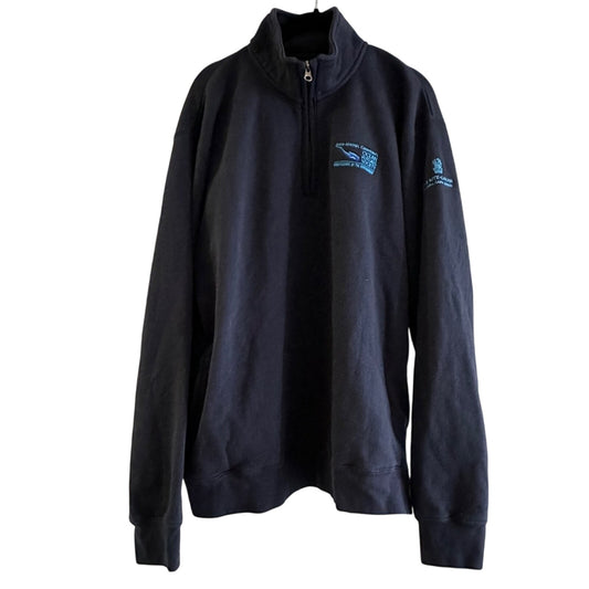 Big Cotton navy blue henley zip sweatshirt size XL
