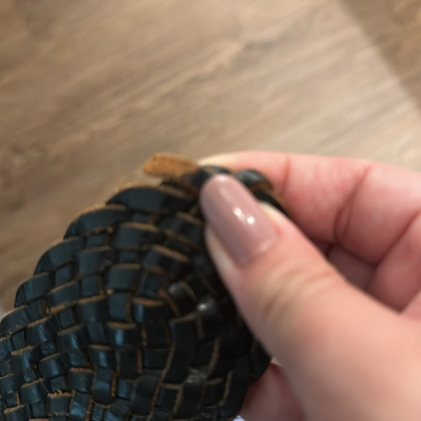 Gap Y2K era dark leather chunky braided belt size small