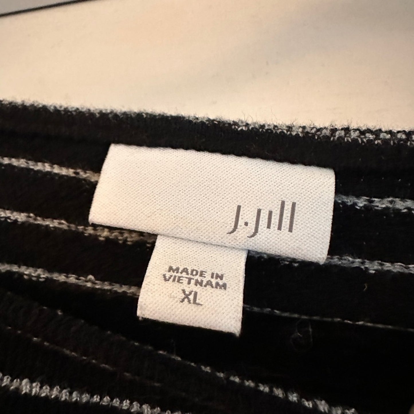 🍷J.Jill navy and white striped micro terry tunic top size XL