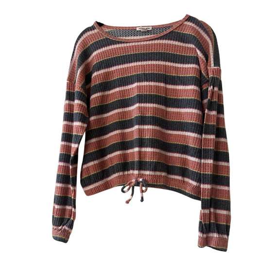 Nordstrom Girls multicolored striped waffle knit sweatshirt size XL