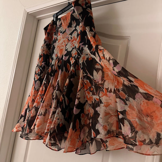 Lauren Ralph Lauren flowy chiffon floral skirt size XL
