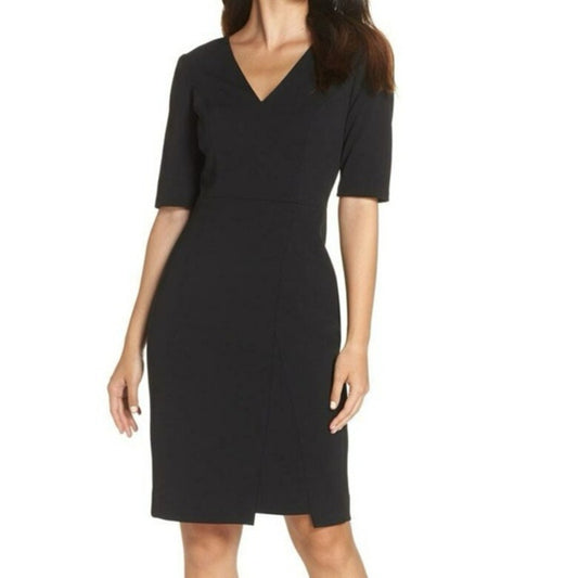 Vince Camuto black short sleeve career dress size 8