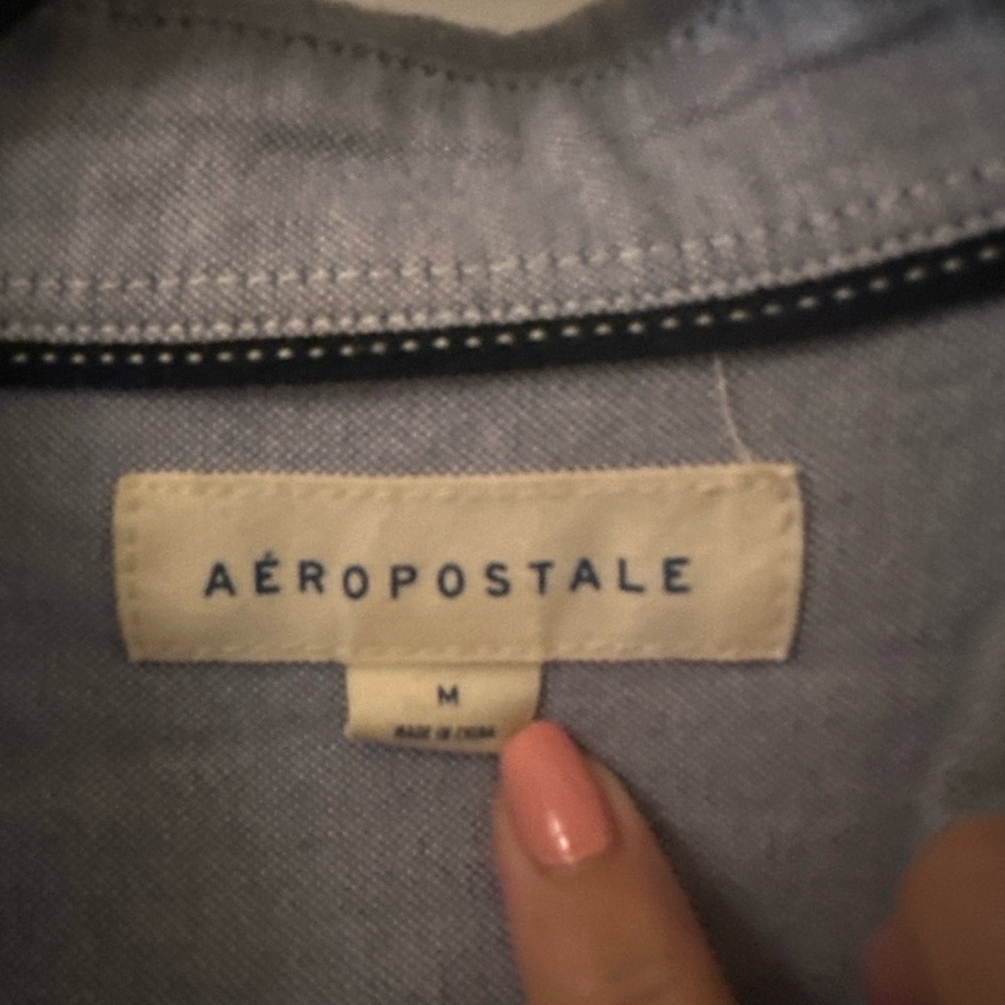 Aeropostale blue button down shirt size medium