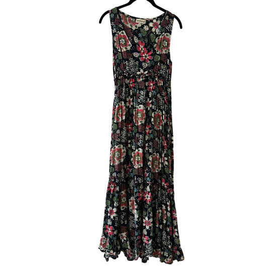 Dreadlocks vibrant floral print cotton gauze sleeveless maxi dress size small