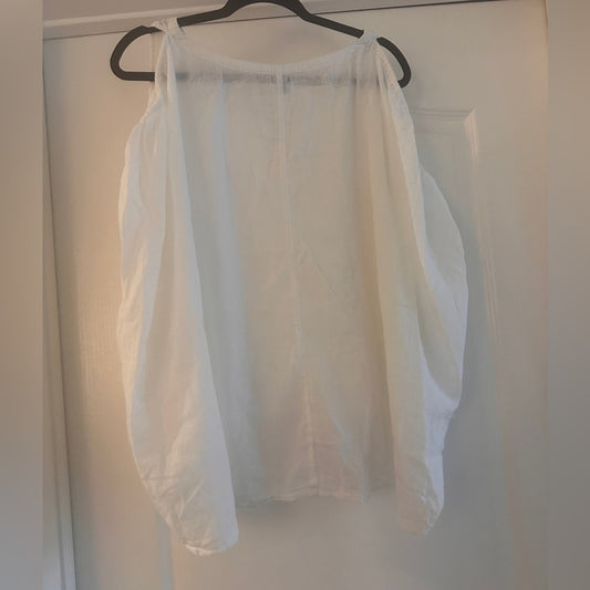🍷Aerie white 100% cotton gauze blouse size XL