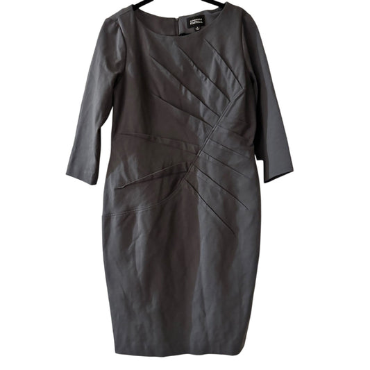 🍷NWT Adriana Papell grey bodycon midi dress size 12