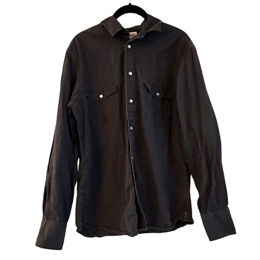 Mossimo supply co black pearl snap shirt size medium