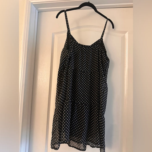 Grove black and white polka dot mini dress size medium
