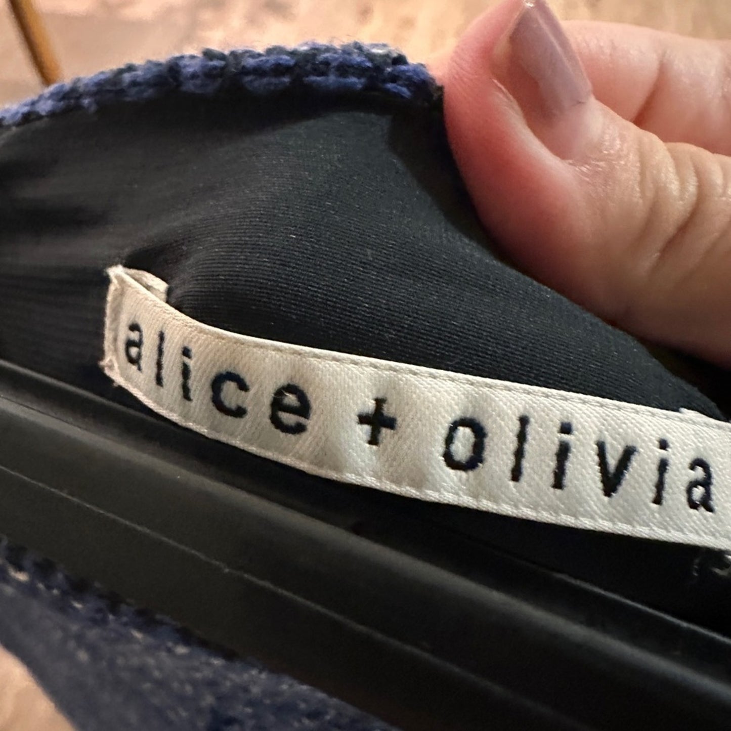 Alice + Olivia blue tweed mini skirt size 4