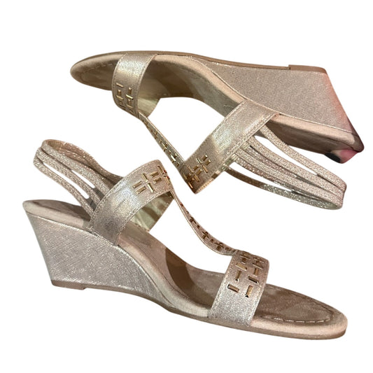 New York transit champagne embellished sling back sandals size 9.5 , new in box