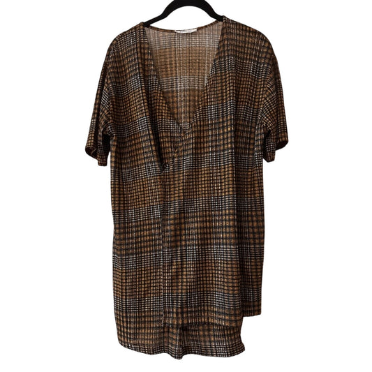 Zara brown and black plaid asymmetrical top size small