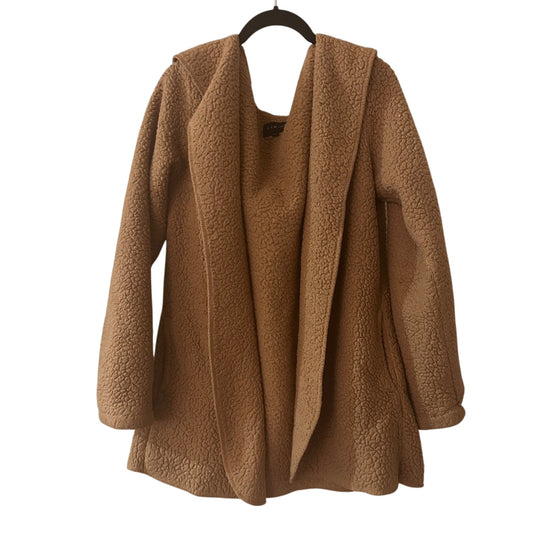 Timing brown sherpa hooded cardigan size medium