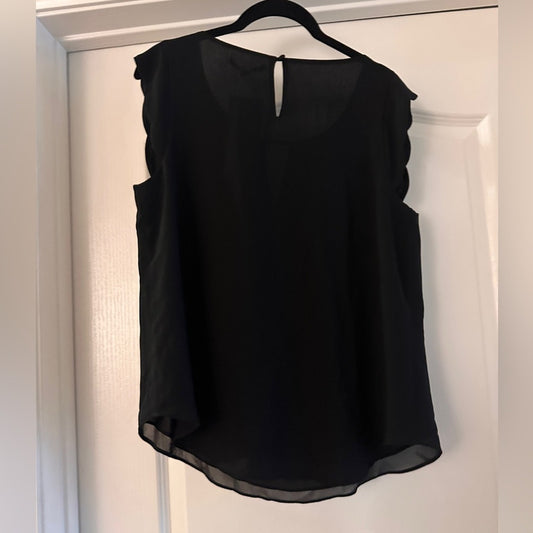 NWT Naked zebra black chiffon blouse size large