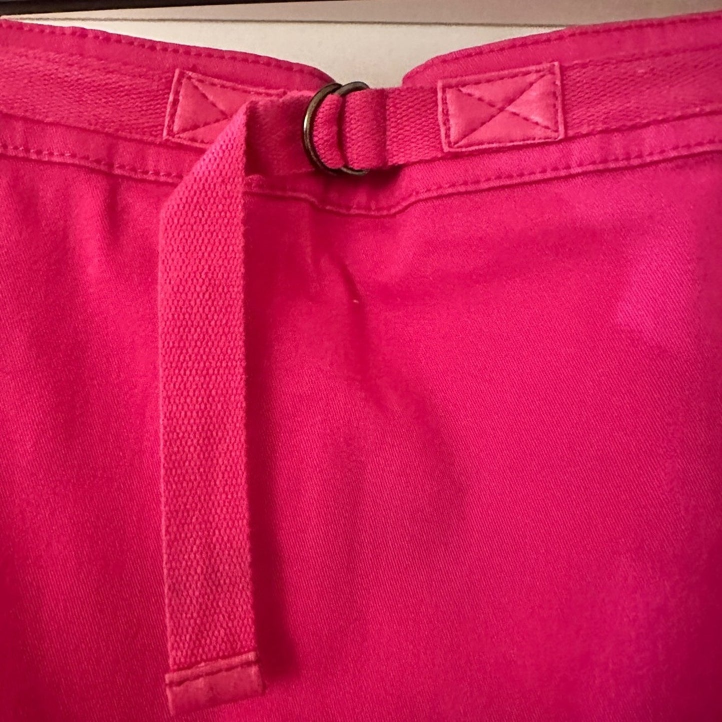 Y2K style pink denim mini skirt size 14
