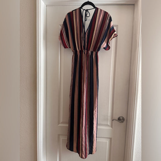 NWT Monteau Striped Multicolor Maxi Dress size Medium