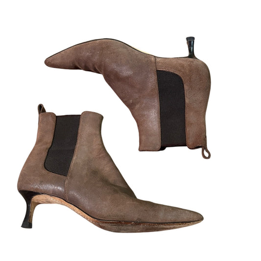 Lambertson Truex brown pointed toe ankle boots size 7.5