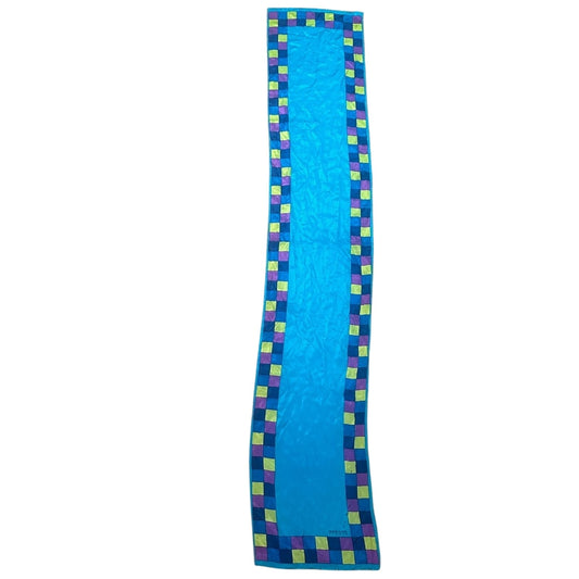 Oscar de la Renta studio blue silk rectangle scarf