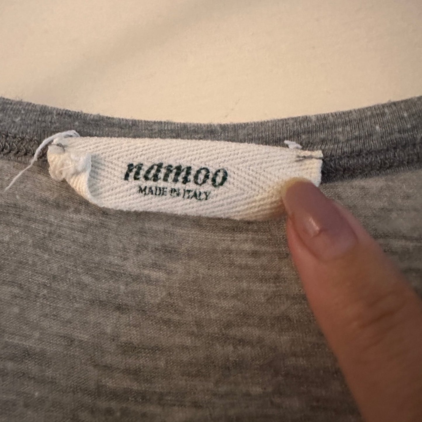 Namoo Italy grey modal tee shirt size small