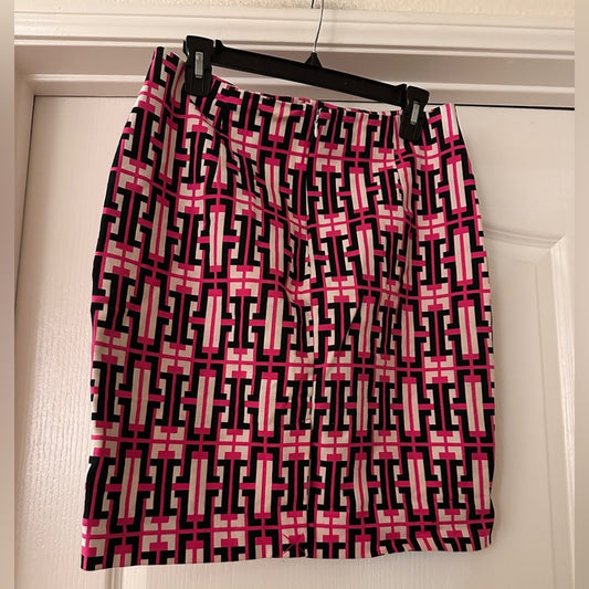 Banana Republic Factory Geometric Pink and Black Skirt size 6