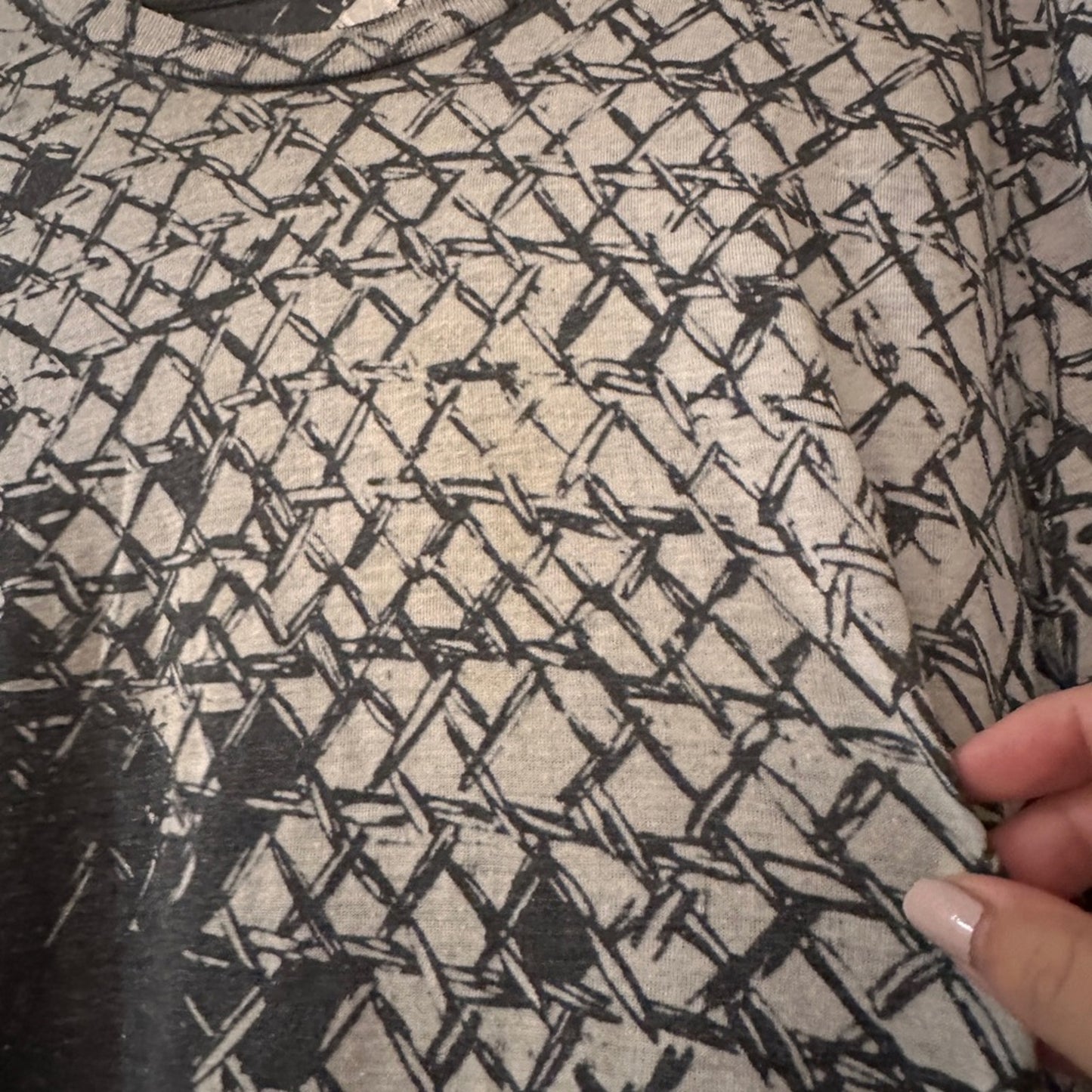 Armani Exchange grey geometric burnout tee size medium