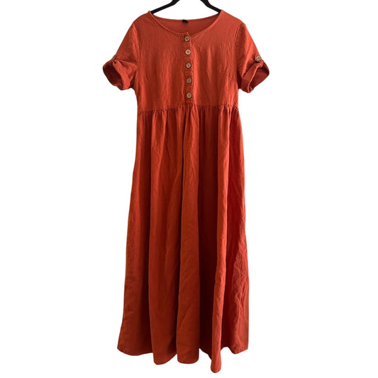 Emery rose dark orange midi short sleeve dress size small