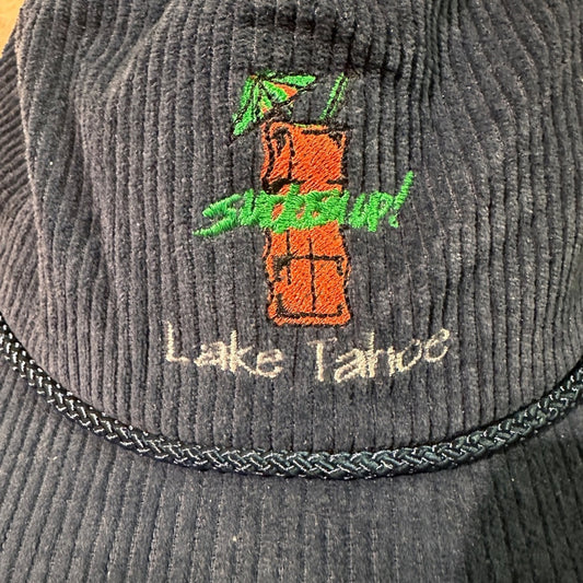 Lake Tahoe suckem up blue corduroy cap