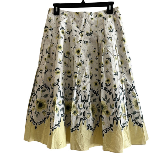 Ann Louise Roswald vintage cotton floral knee length skirt size medium