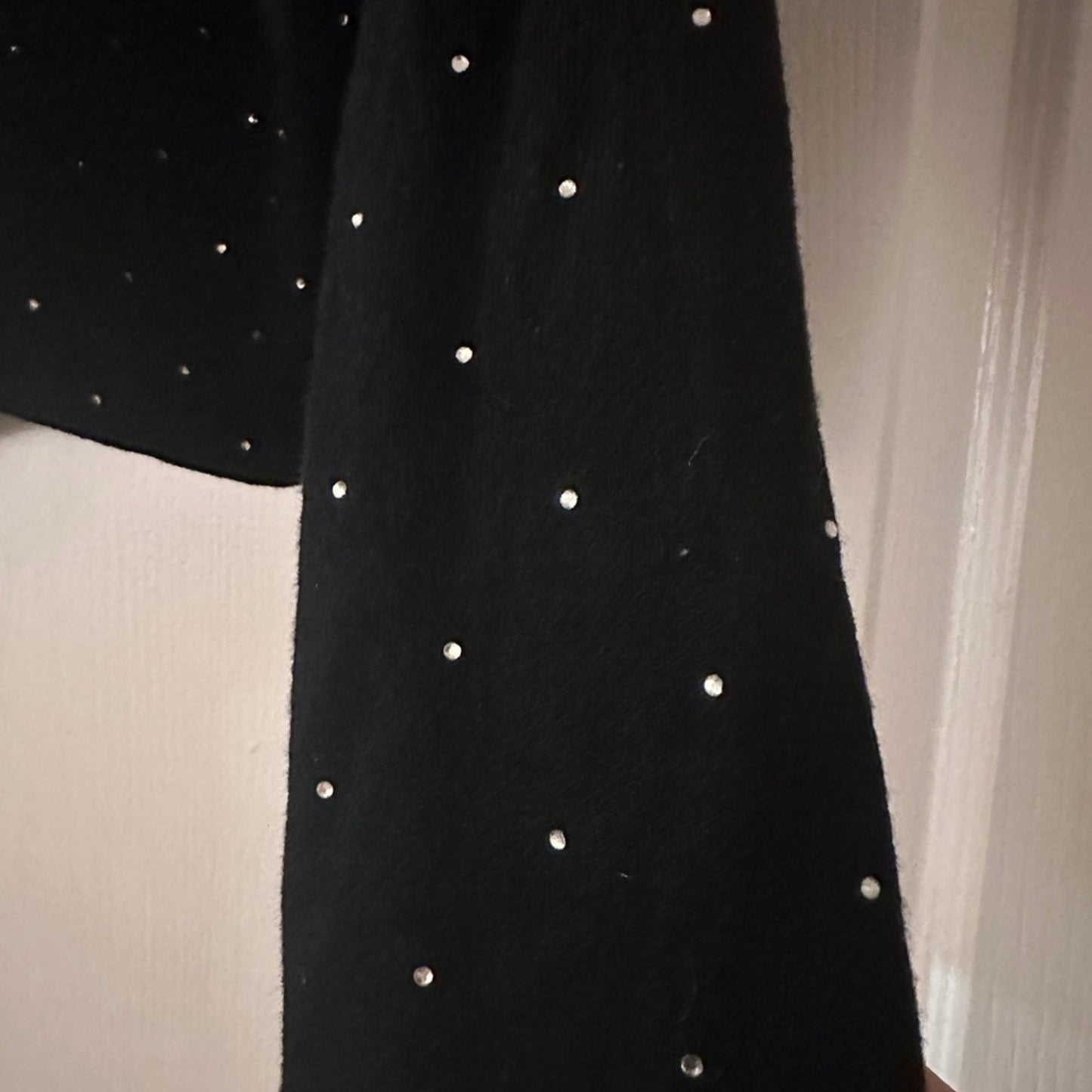 Calvin Klein black knit rhinestone cardigan