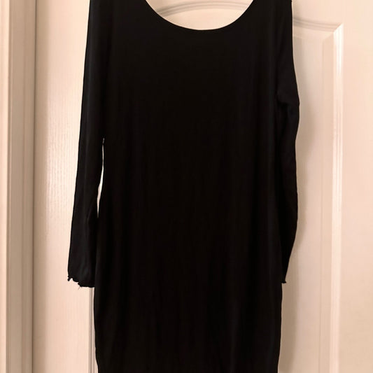 SHEIN curve black long sleeve ribbon knit mini dress size 2XL