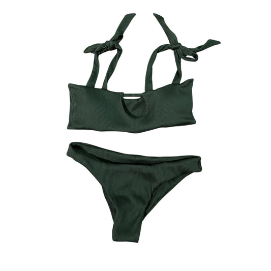 Romwe NWOT green ribbed bikini set size small