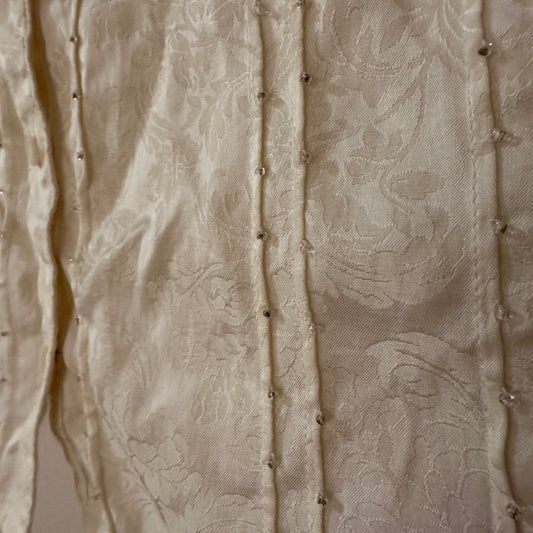 J.Jill cream jacquard button down lace blouse size 6
