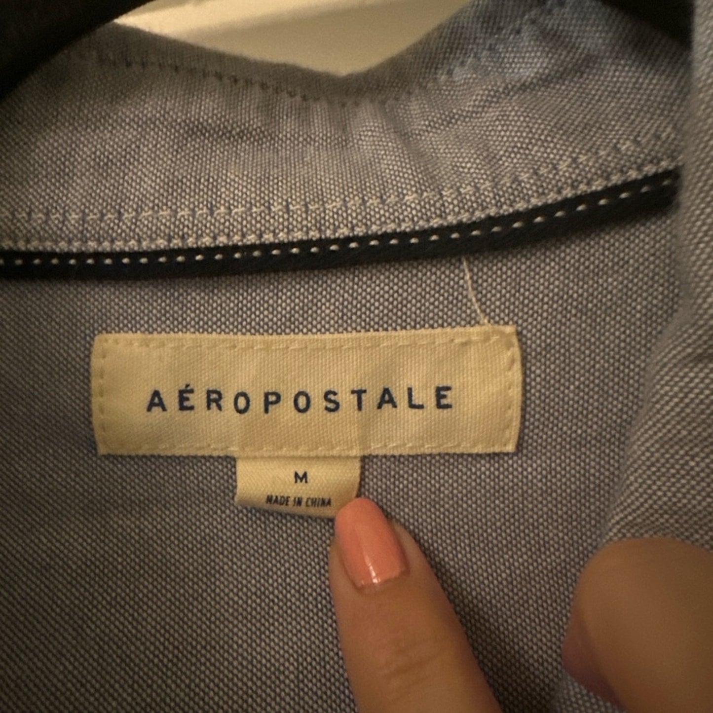 Aeropostale blue button down shirt size medium