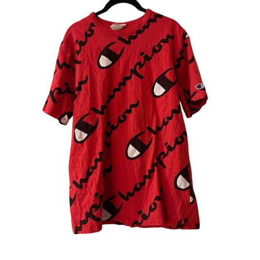 Champion red graphic tee size large