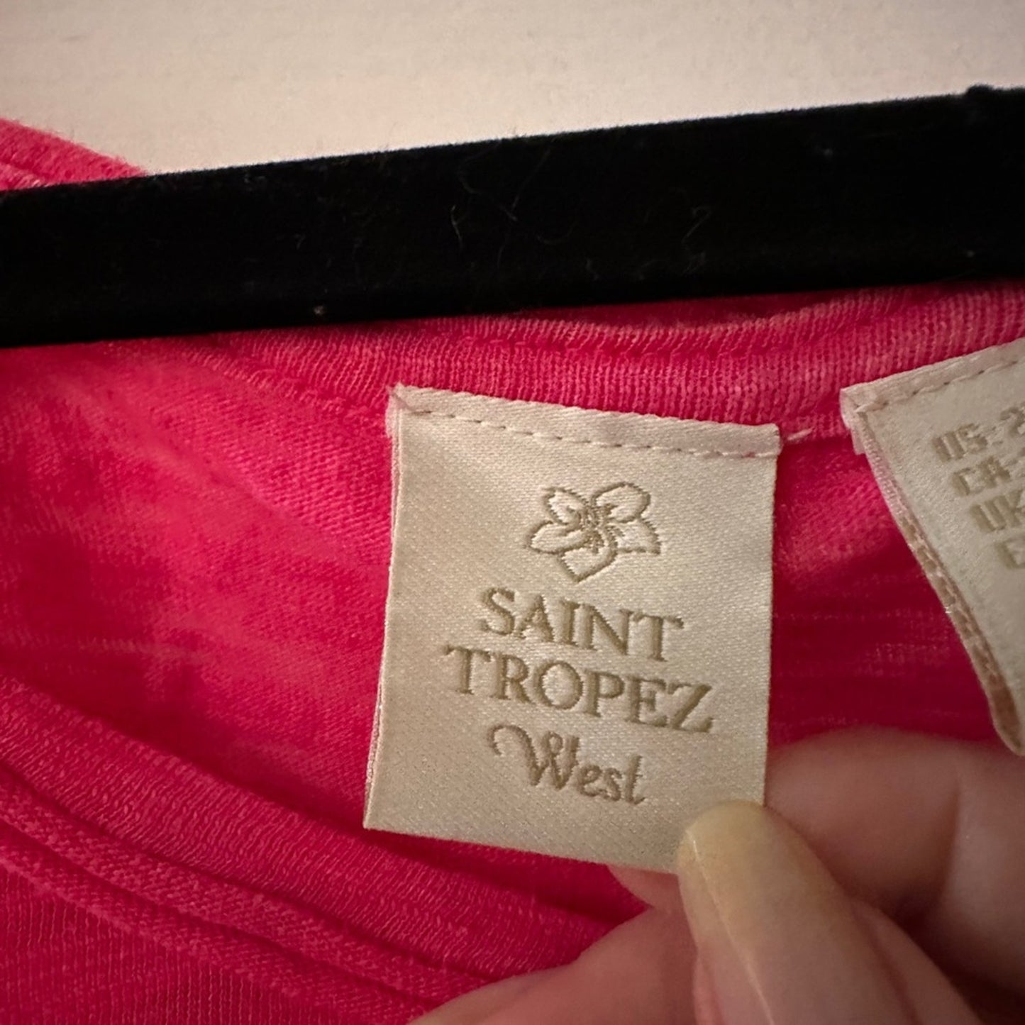 🍷Saint Tropez West bright pink ss tee shirt size 2X