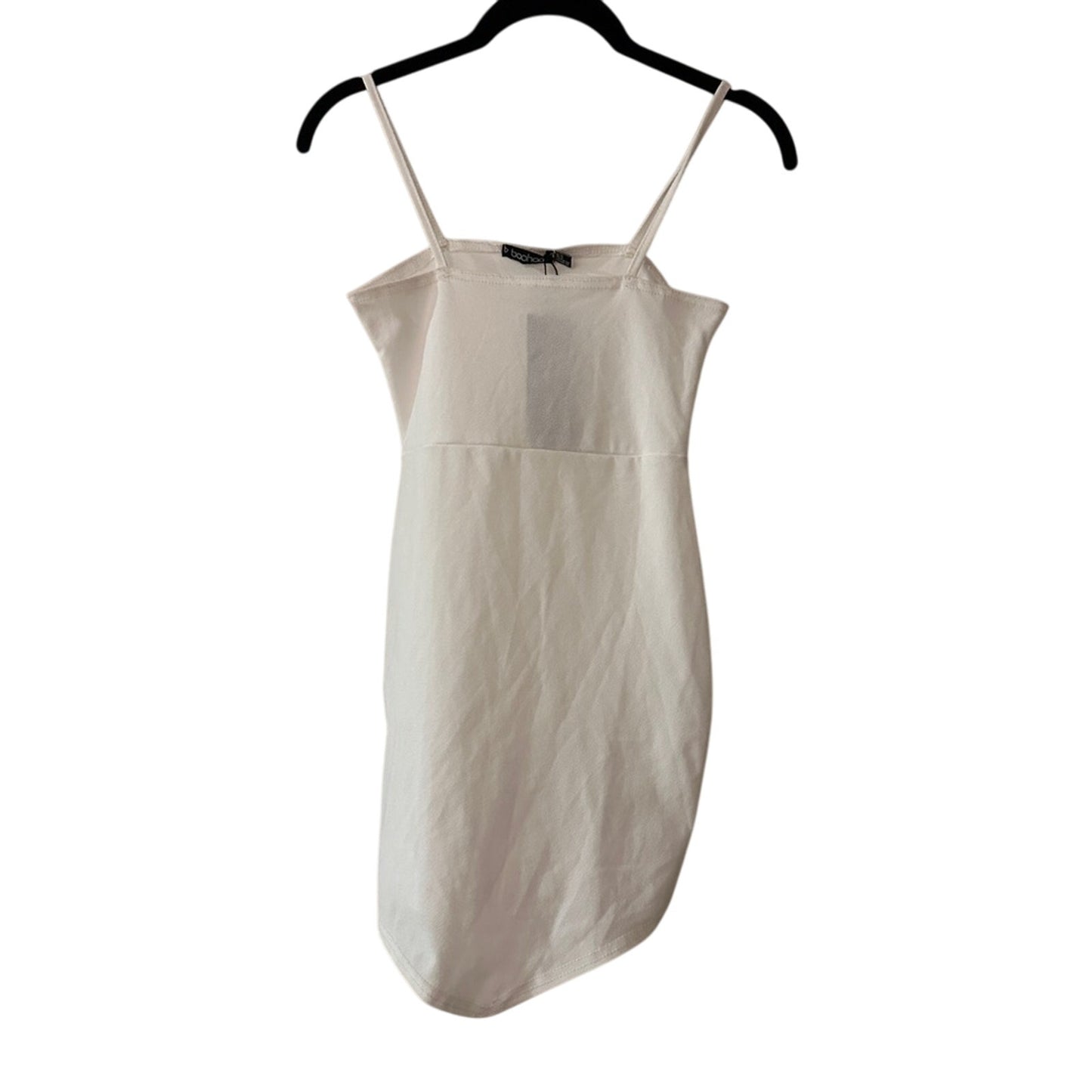 NWT boohoo white ivory square neck micro mini bodycon dress size 2