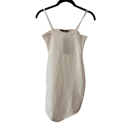 NWT boohoo white ivory square neck micro mini bodycon dress size 2