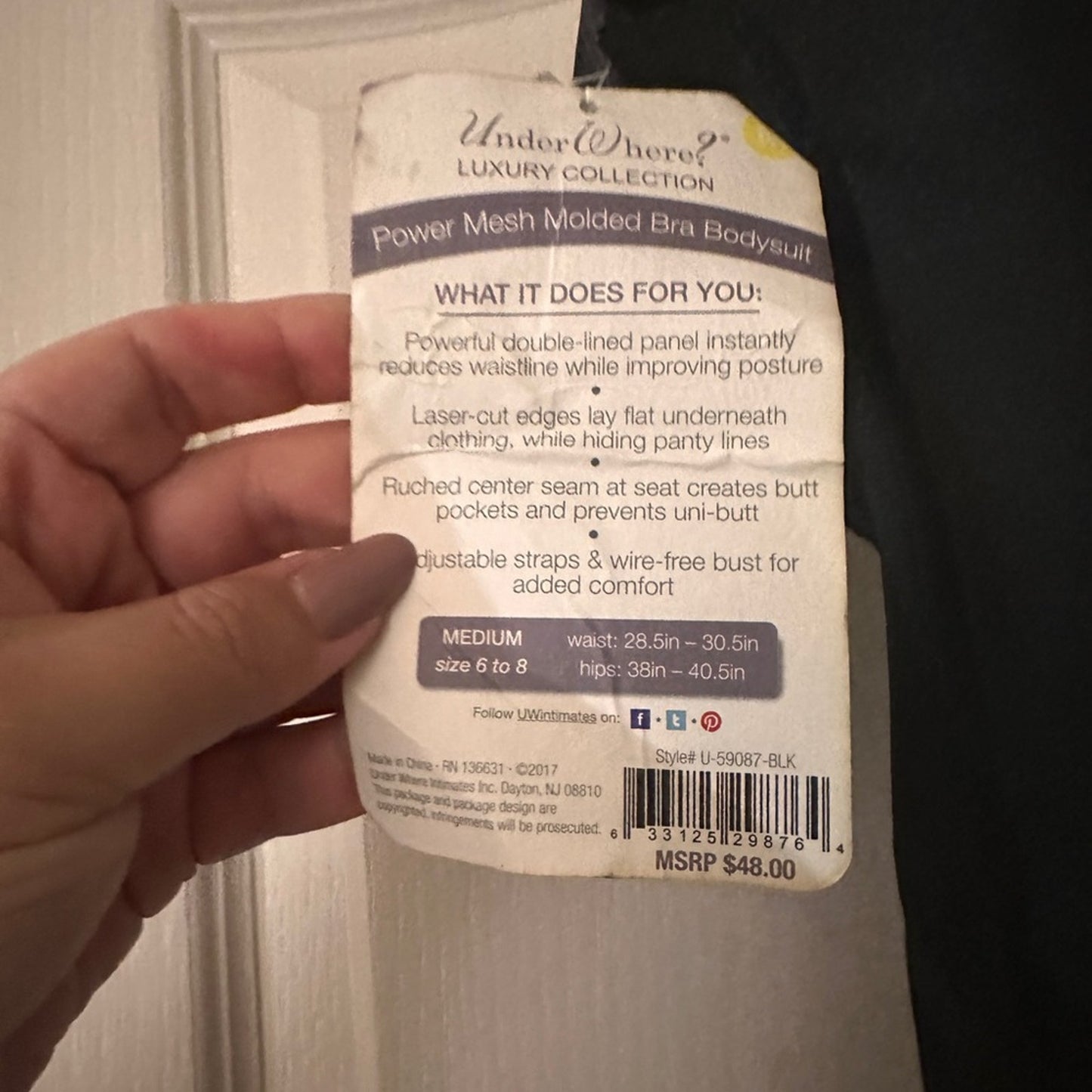 NWT Under Where black shape wear bodysuit size medium