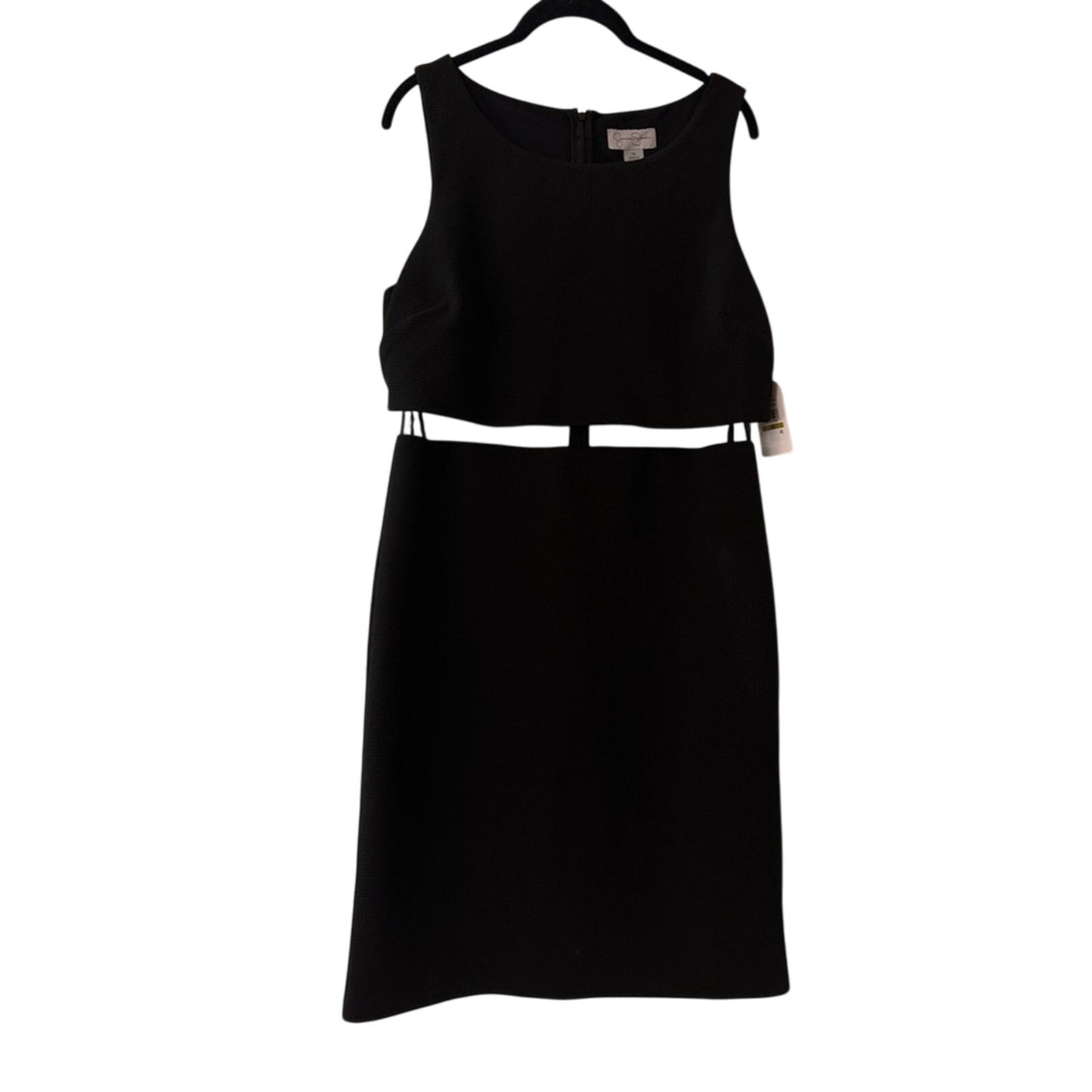NWT Jesica Simpson black mesh cut out midi dress size 14